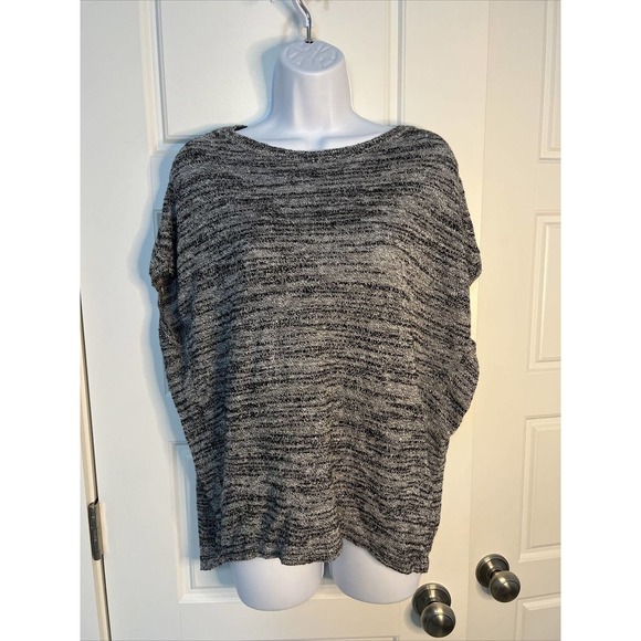 J. Jill Sweaters - Pure Jill Black and Gray Knit Drop Shoulder Top Women’s Size S